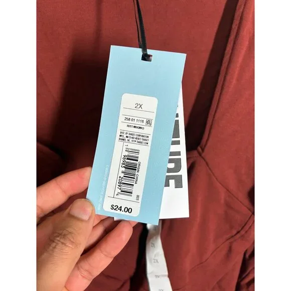 NWT Future Collective Long Sleeve T-Shirt Sweetheart Rust Brown Size 2XL - Picture 4 of 5